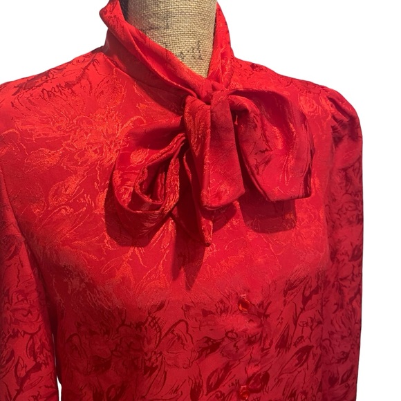 ❤️Vintage Secretary Bow Button Long Sleeve Blouse - Picture 2 of 7